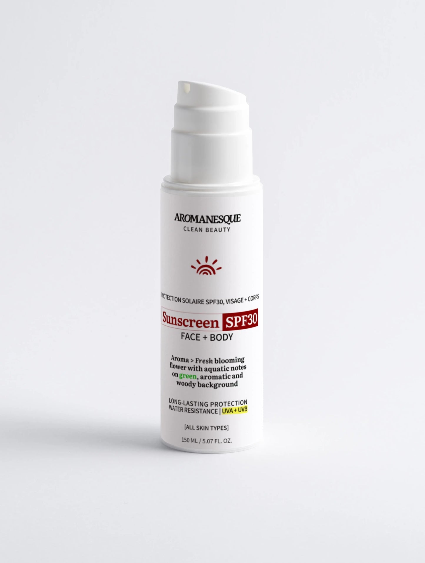 Aromanesque Mineral Sunscreen SPF30 for Face & Body Aromanesque