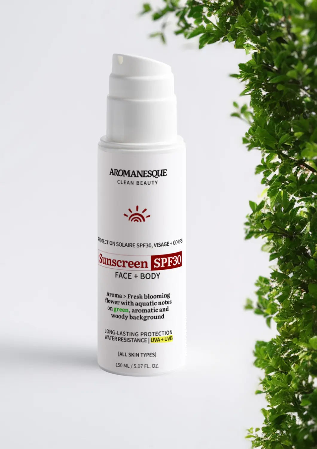 Aromanesque Mineral Sunscreen SPF30 for Face & Body Aromanesque