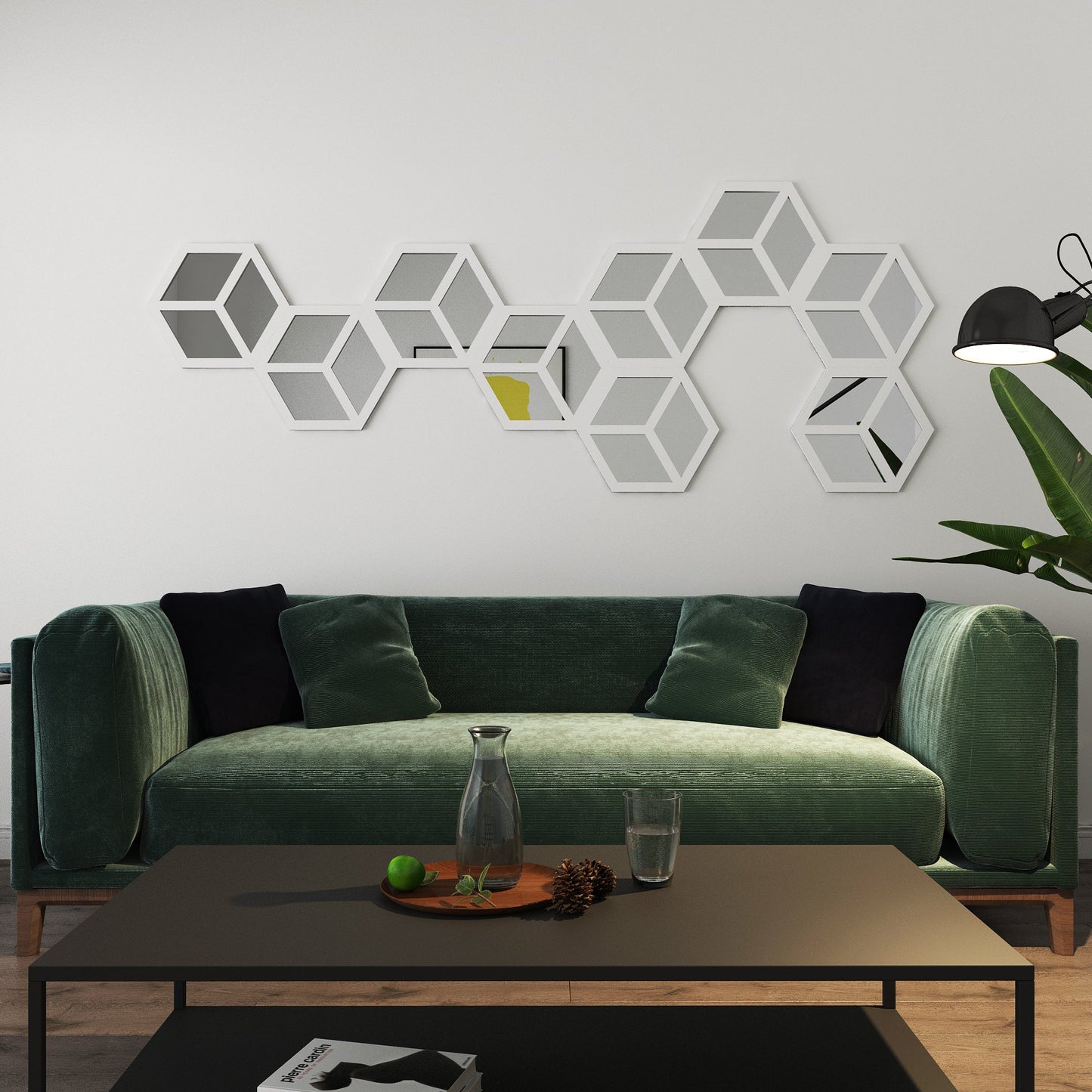 Hexagons Composition Mirrored-0