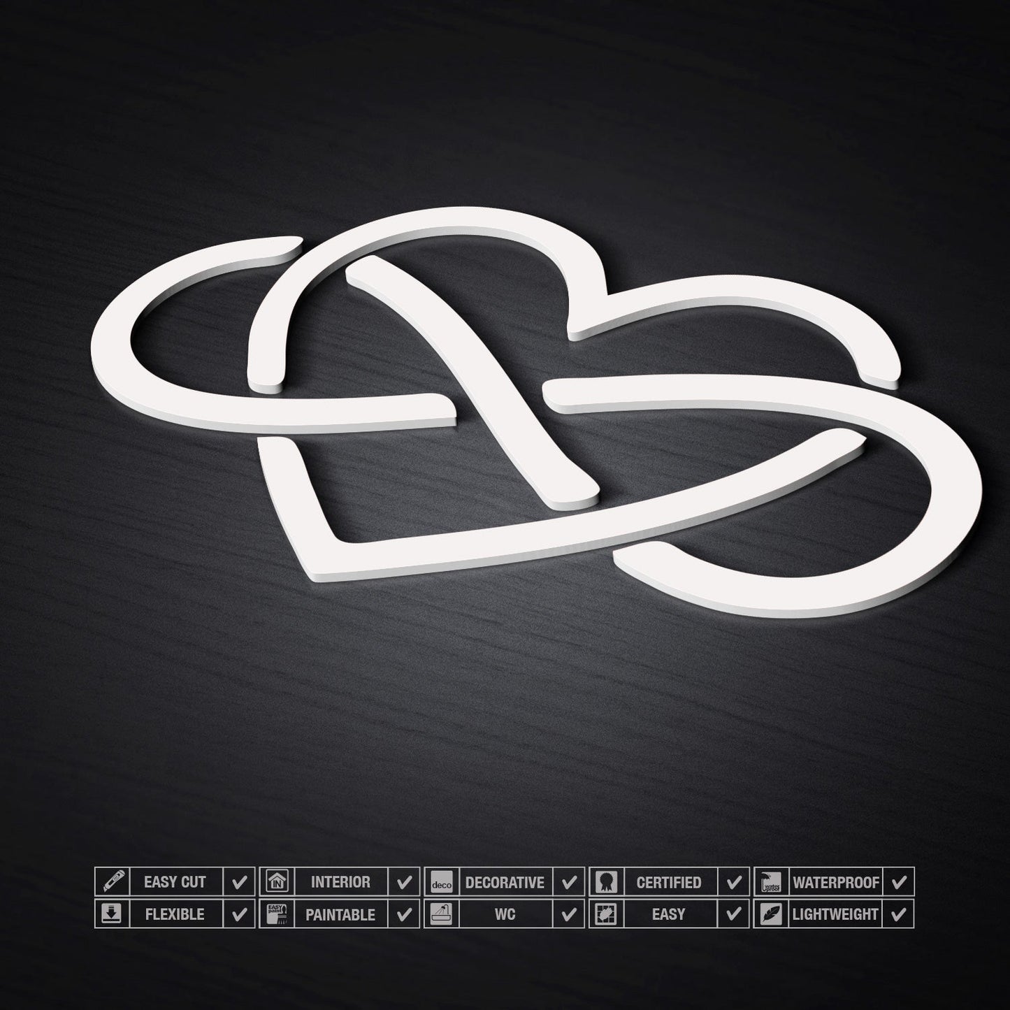 Infinity Heart 3D Wall Art-2