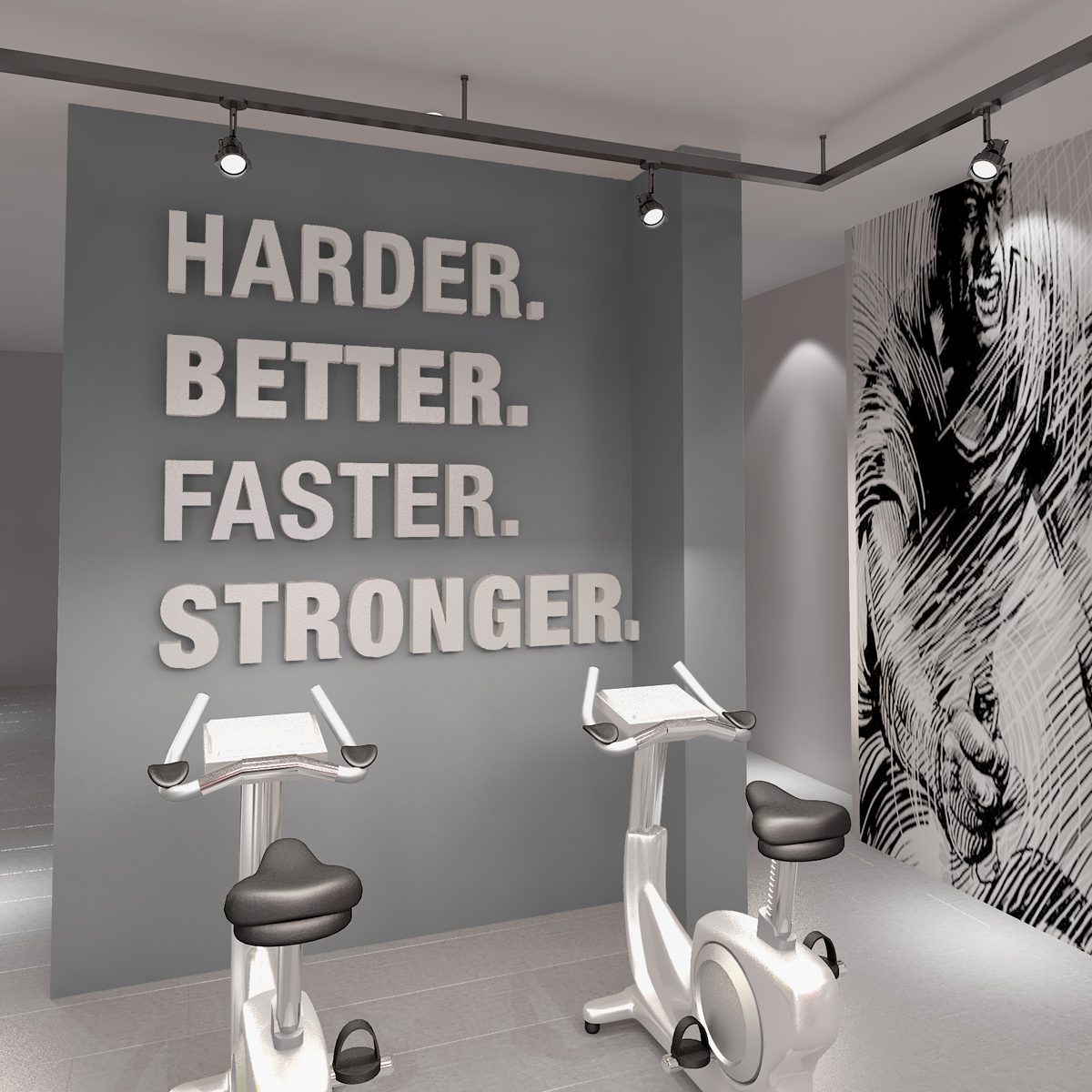Harder, Better, Faster 3D Gym Wall Decor-0