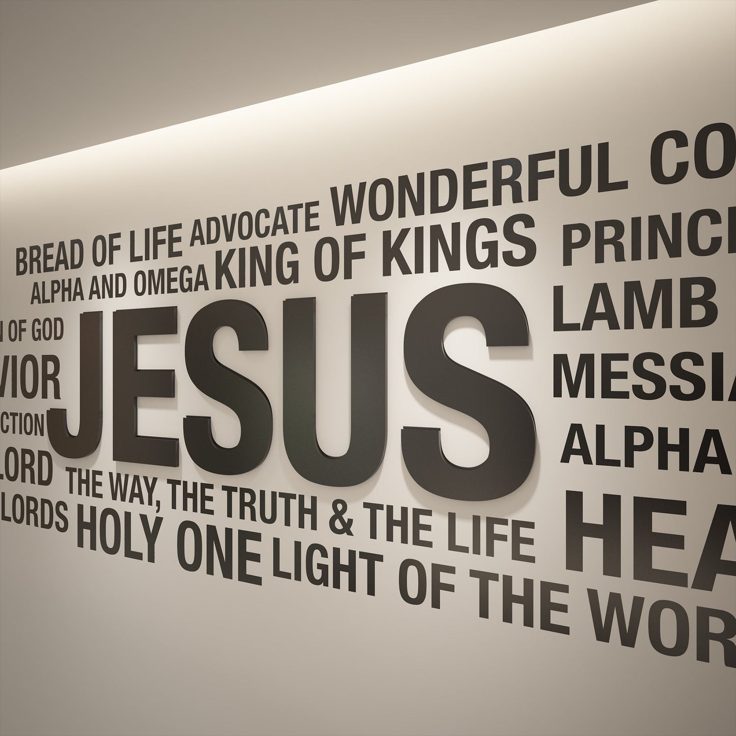 Jesus WordCloud 3D Wall Sign-2