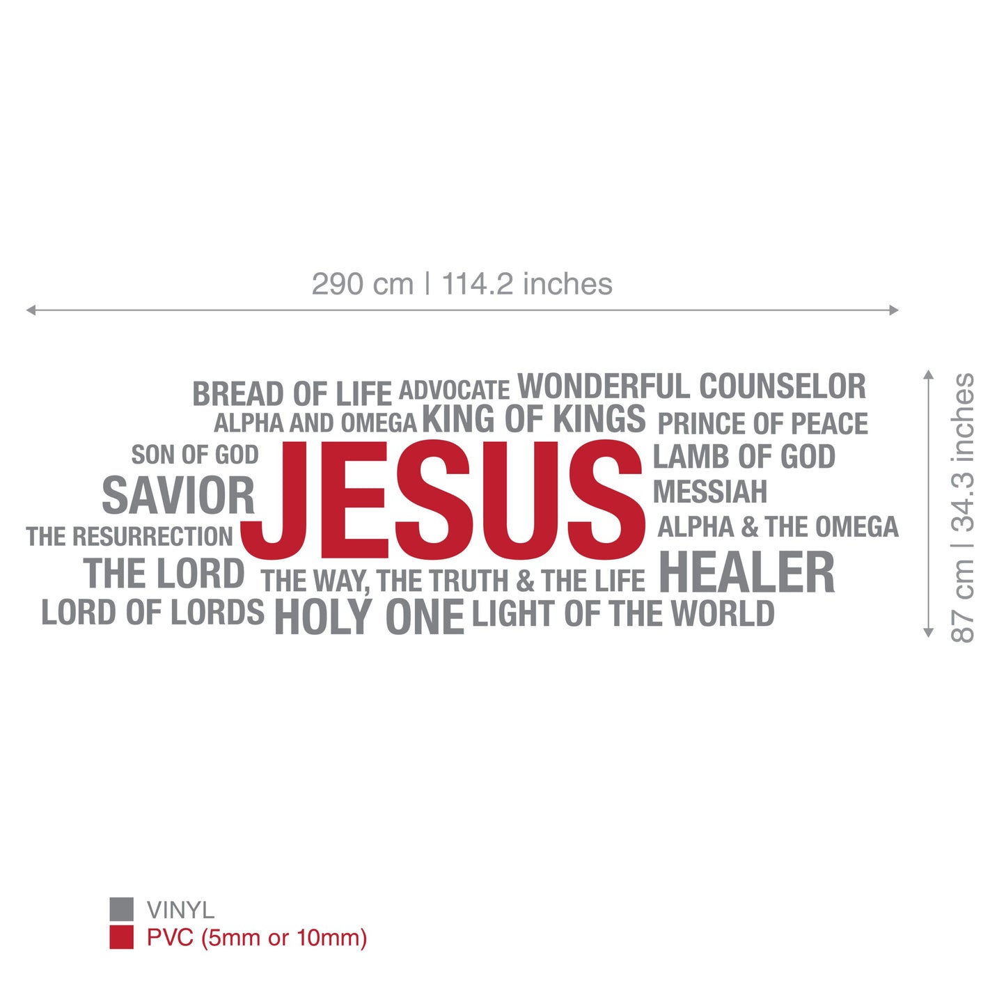 Jesus WordCloud 3D Wall Sign-3