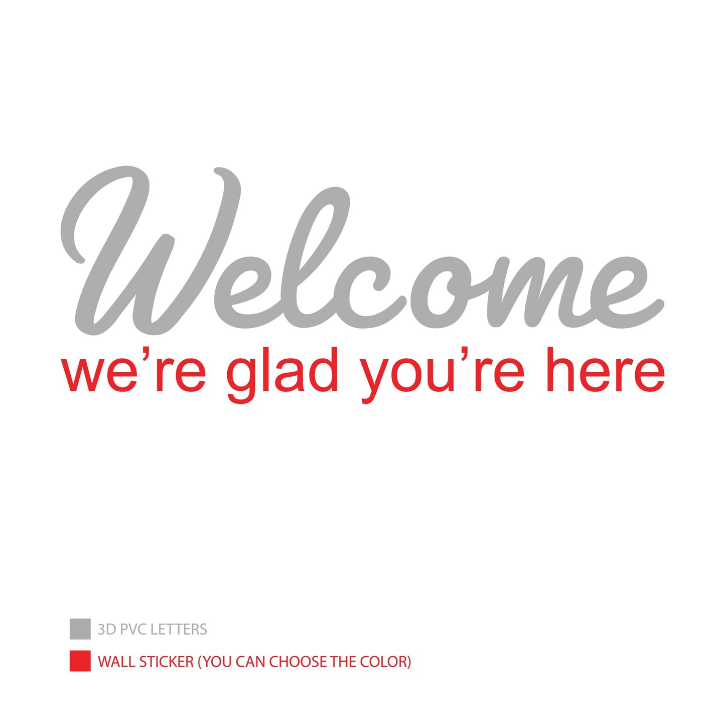 Welcome, We're Glad 3D Wall Sign-3