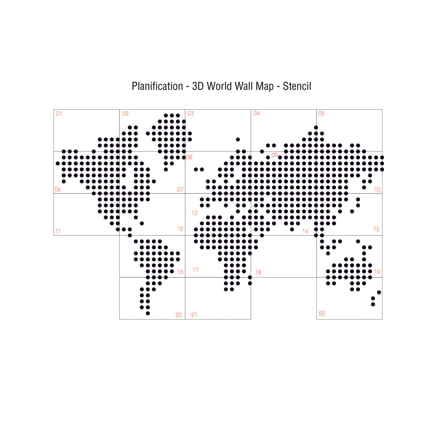 World Map 3D Dots Wall Decor-3