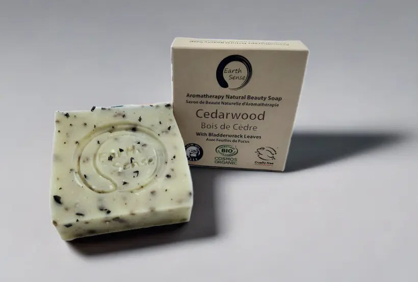 Organic Certified Solid Soap - Cedarwood with Bladderwrack 90g Earthsenseorganics