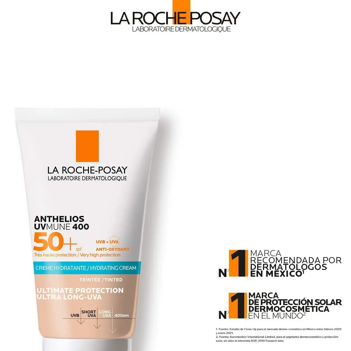 Sun Protection with Colour La Roche Posay Anthelios Uvmune 50 ml White Spf 50 Cream Hydrating Cream with Colour-7