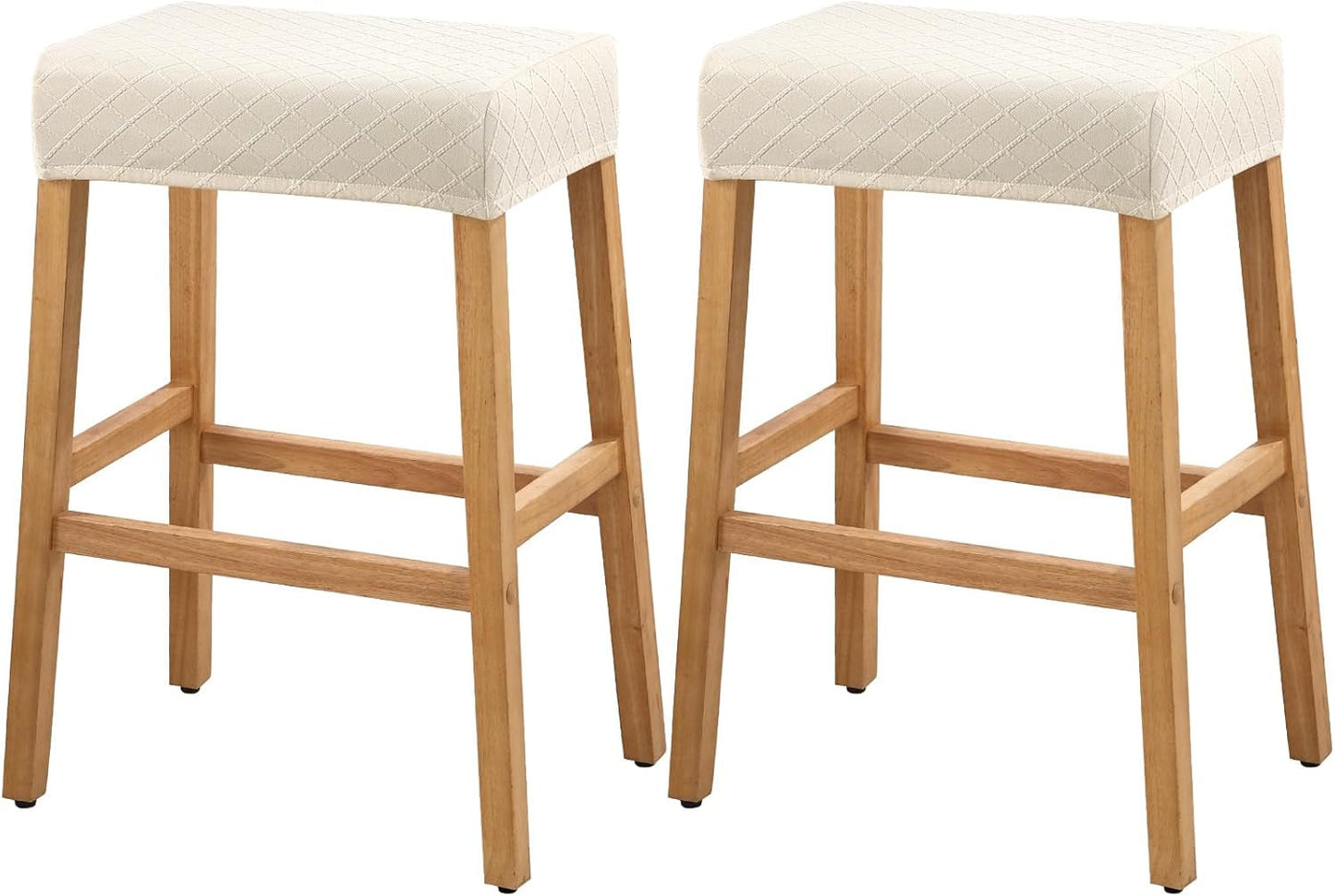 Stool Covers Rectangle - 2 Pack Stretch Waterproof Saddle Seat Cover Counter Bar Stools Bar Chairs Covers Kitchen Island Chairs Cushion Protector-0