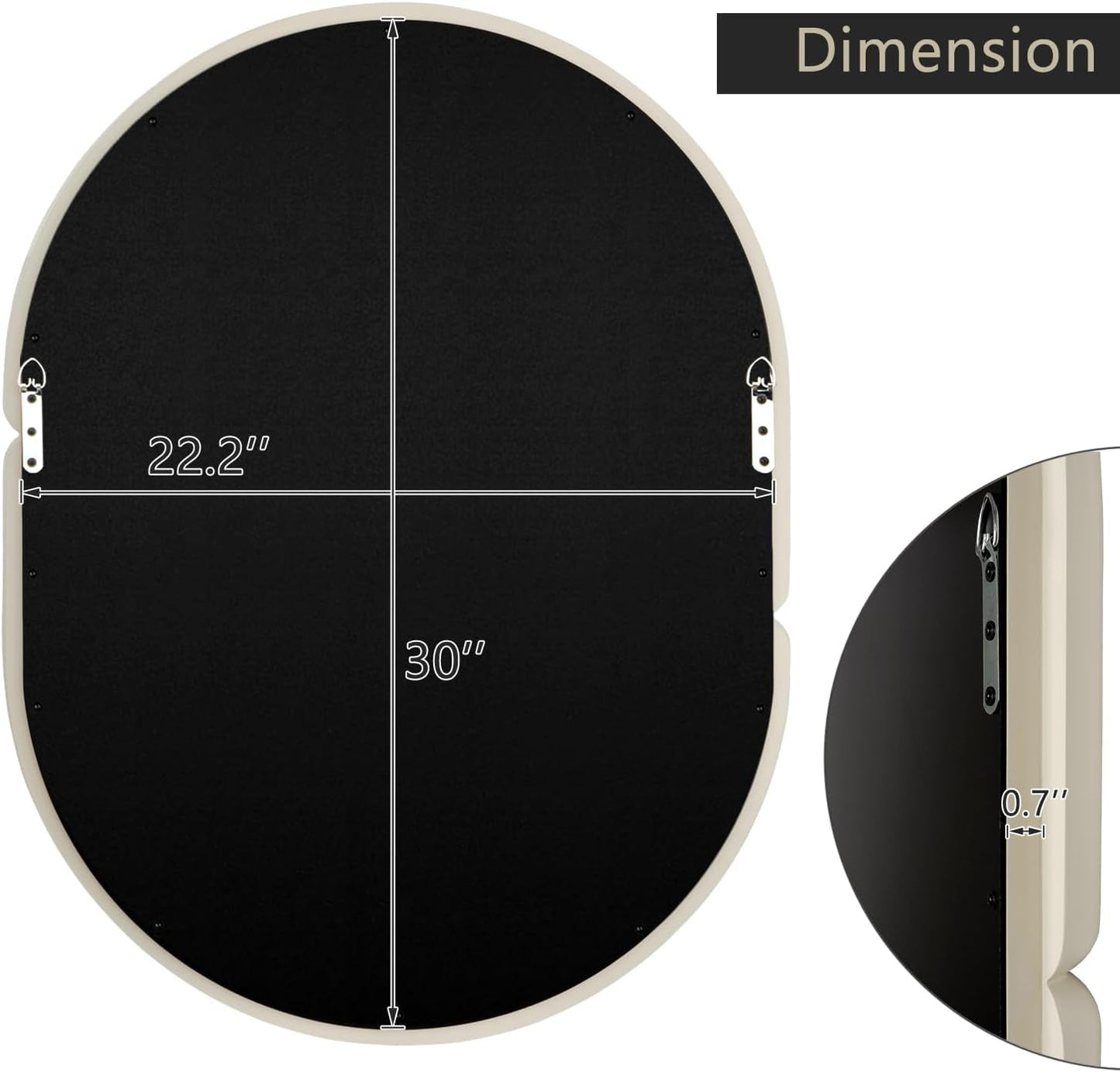 Contemporary Bagel-Shaped Wall Mirror with Candy-Colored Futuristic Design - 32''X23'' Cream White-3