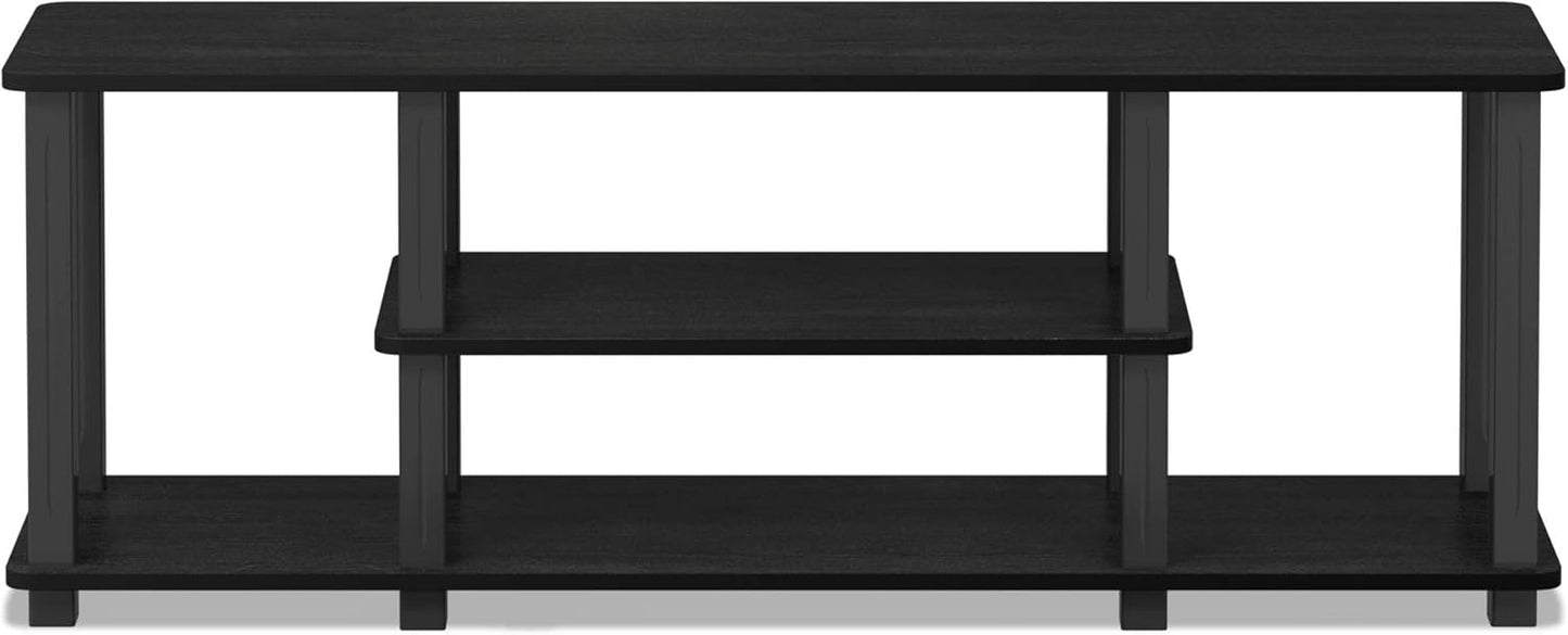 20 Pounds Turn-N-Tube No Tools 3D 3-Tier Entertainment TV Stand up to 50 Inch TV, Square Tubes, Americano/Black-2