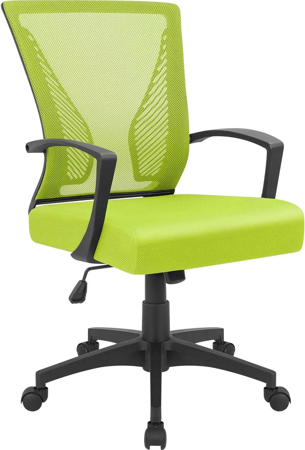 Office Chair Mid Back Swivel Lumbar Support Desk Chair, Computer Ergonomic Mesh Chair with Armrest (Cyan)-0
