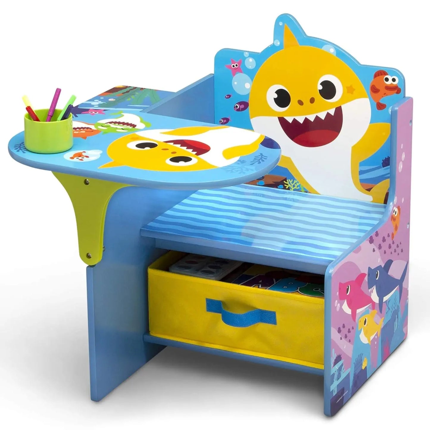 Baby Shark Chair Desk with Storage Bin - Ideal for Arts & Crafts, Snack Time, Homeschooling, Homework & More by-2