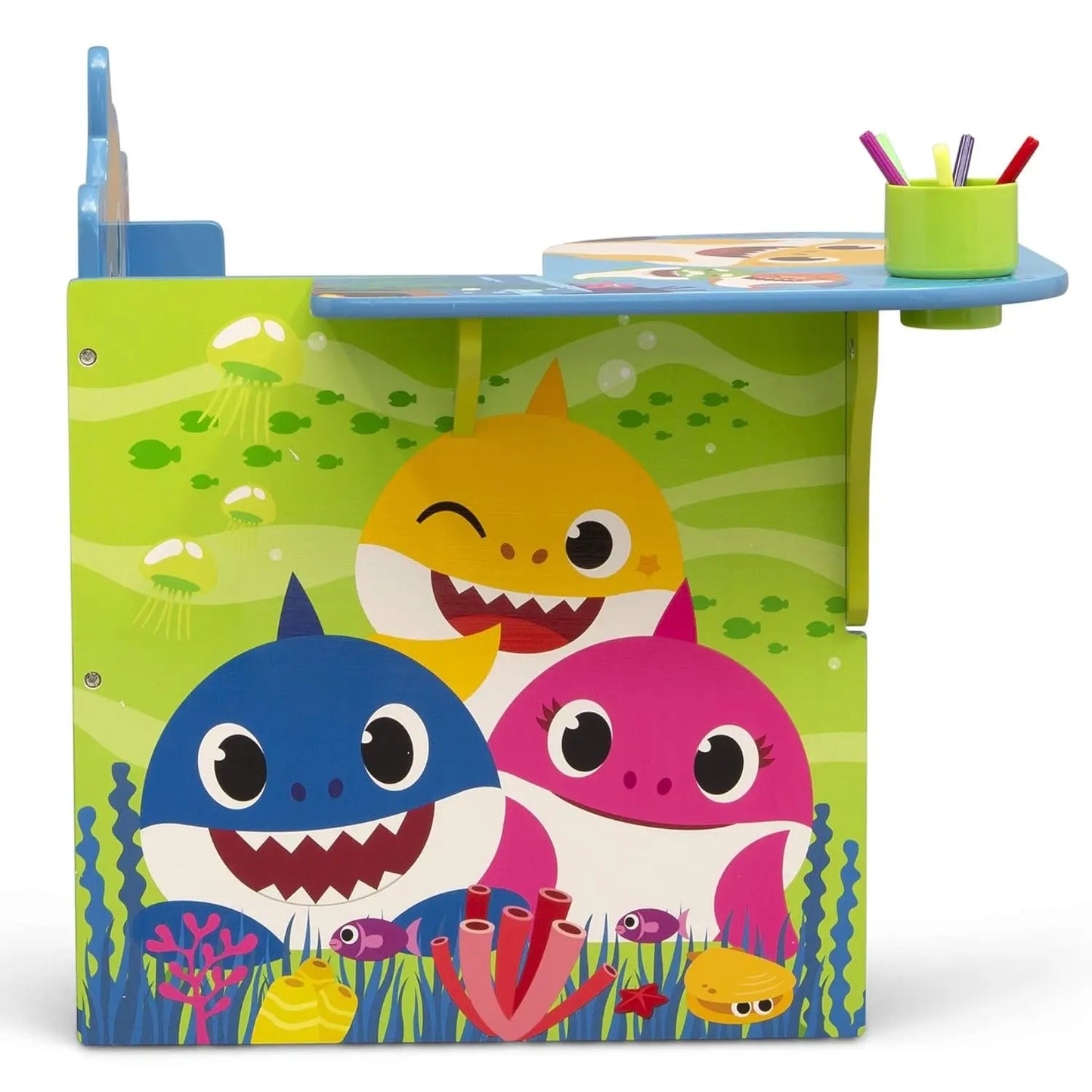 Baby Shark Chair Desk with Storage Bin - Ideal for Arts & Crafts, Snack Time, Homeschooling, Homework & More by-3