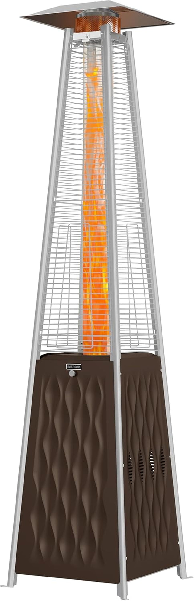 Pyramid Patio Heater, 48,000 BTU Outdoor Patio Heater, Quartz Glass Tube Propane Heater, Triple Protection System, with Wheels, Outdoor Heater for Commercial & Residential, Brown-0