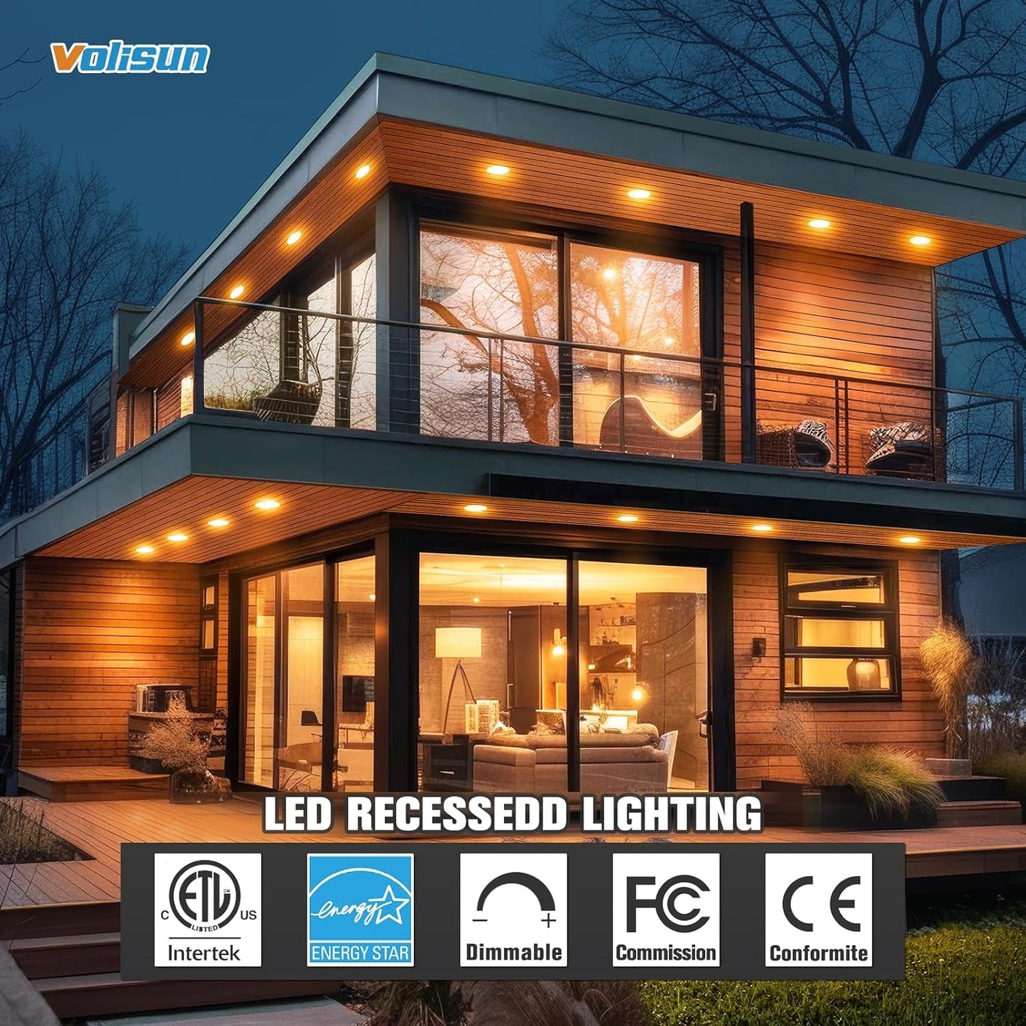 24 Pack 6 Inch Recessed Lighting, 5CCT LED Recessed Light with Junction Box, 2700K-5000K Selectable, 13W Eqv 120W, 1080LM Dimmable Canless Wafer Downlight, LED Ceiling Light ETL Certificated-4