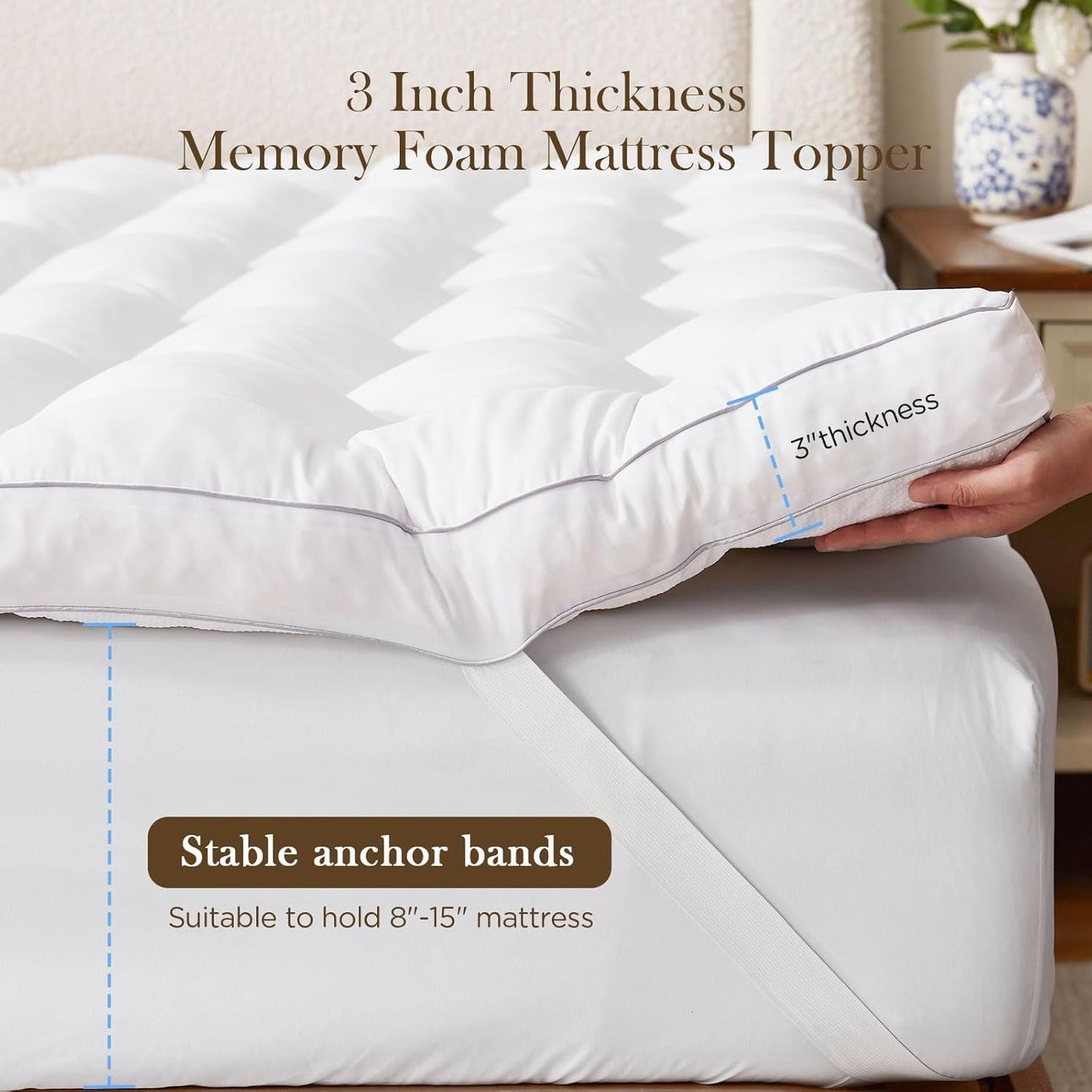 Memory Foam Mattress Topper Enhances Comfort and Relieves Pain-3