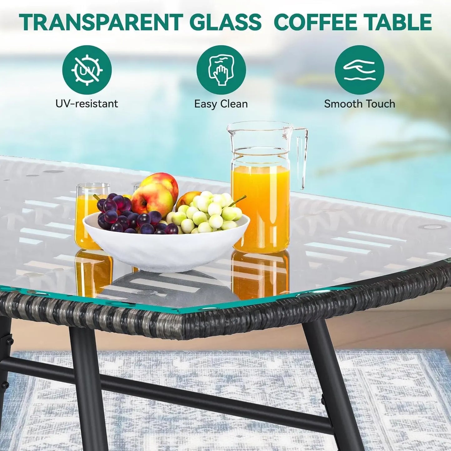 Stylish Four Piece Wicker Outdoor Bistro Furniture Set-2