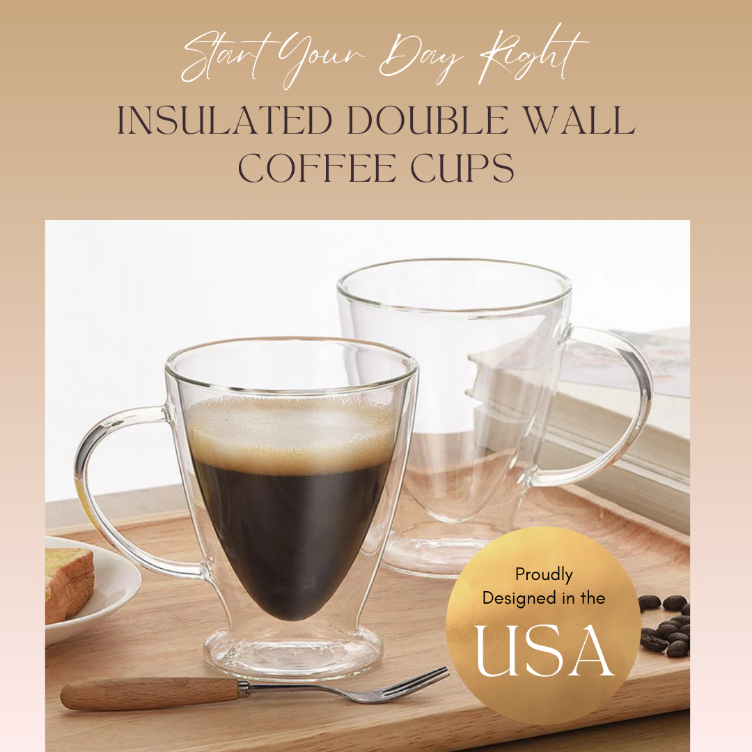 Clear Insulated Double Wall Glass Cup Set-1