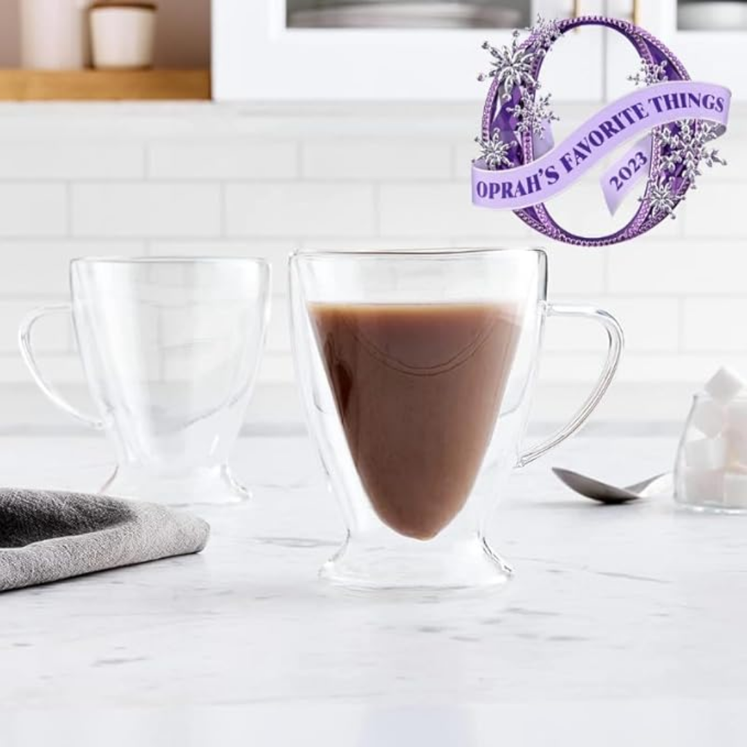 Clear Insulated Double Wall Glass Cup Set-4