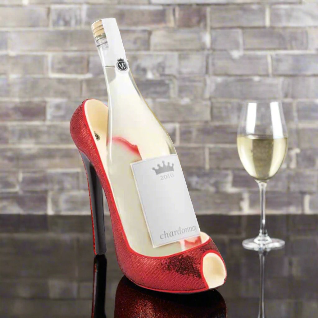 High Heel Red Glitter Wine Bottle Holder-1
