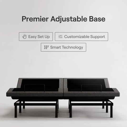 Twin XL Adjustable Base and 12” Mattress (New Version) - Head & Foot Incline - Medium Firm Memory Foam - Cooling Top Layer - 3 Massage Settings - 365-Night Mattress Trial & Forever Warranty-1
