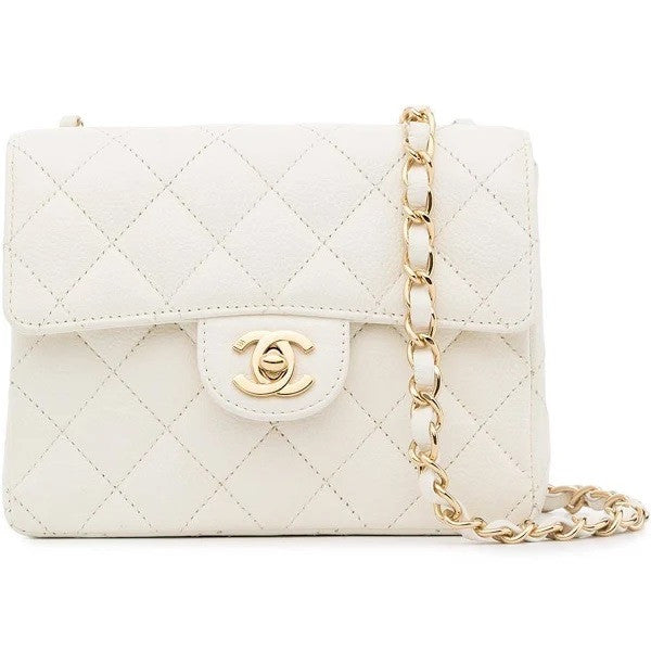 Chanel Handbag- Classic White Square Mini Flap Bag Chanel