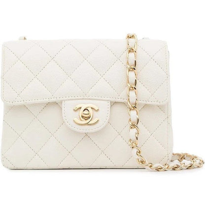 Chanel Handbag- Classic White Square Mini Flap Bag Chanel