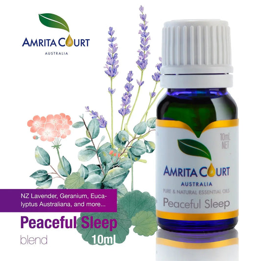 Peaceful Sleep+Wood Diffuser | Improve Sleep | Calming & Sedating | Essential Oil Combo Amrita Court