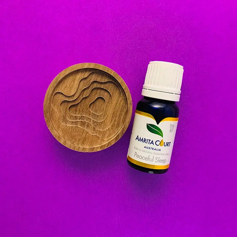 Peaceful Sleep+Wood Diffuser | Improve Sleep | Calming & Sedating | Essential Oil Combo Amrita Court