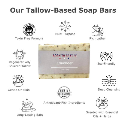 Lavender Tallow Soap Bar Born to be Free