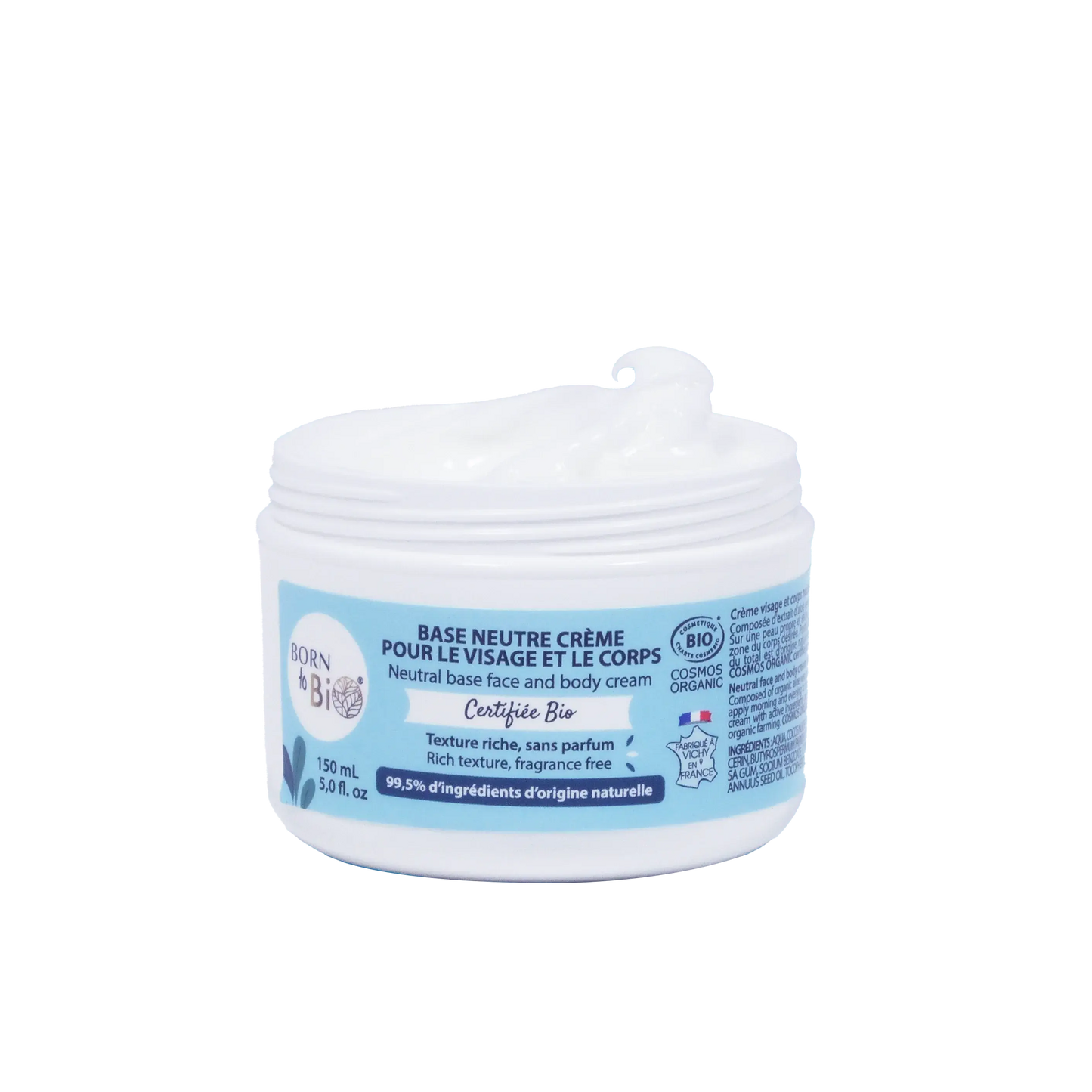 Crème visage et corps base neutre Certifiée Bio Born to Bio