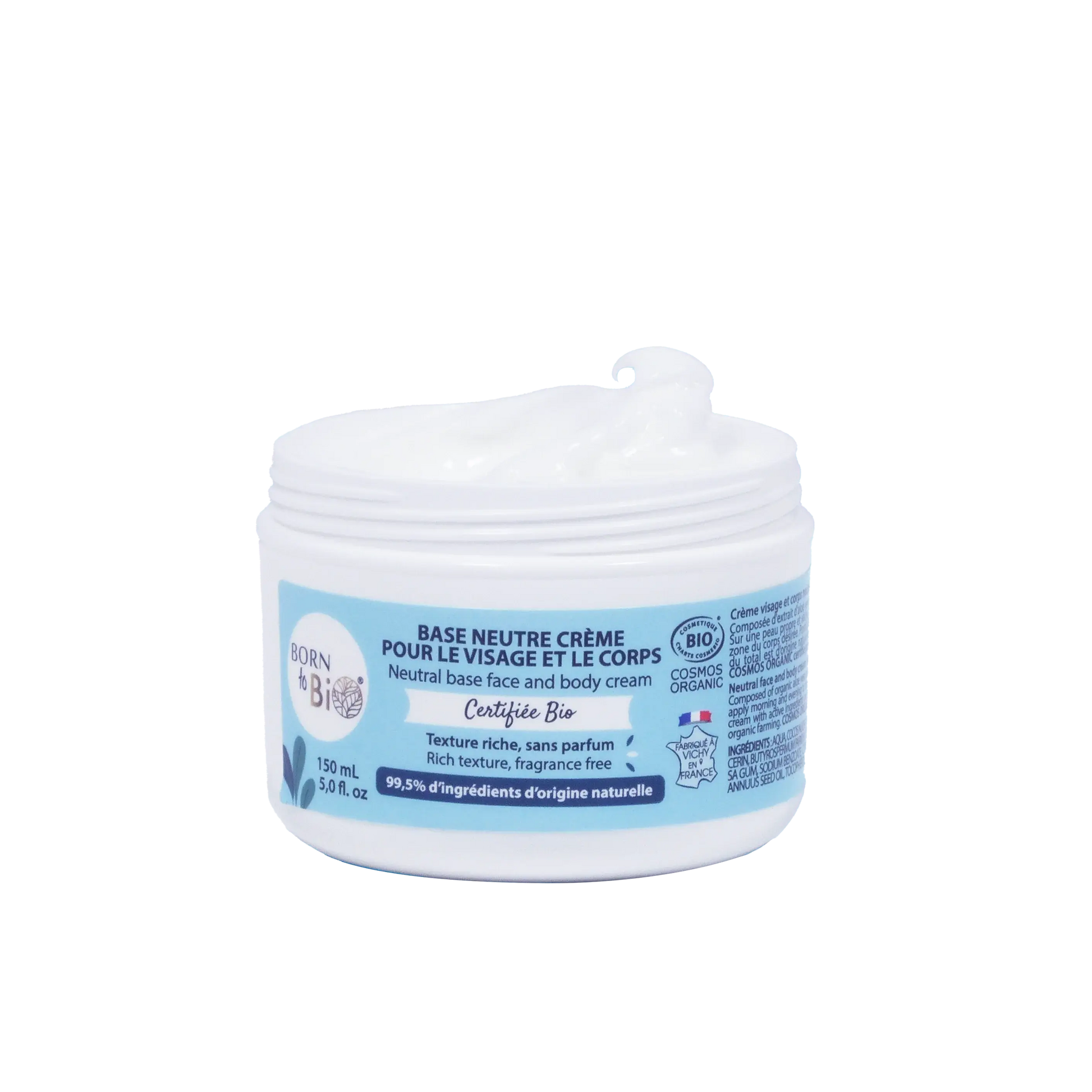 Crème visage et corps base neutre Certifiée Bio Born to Bio