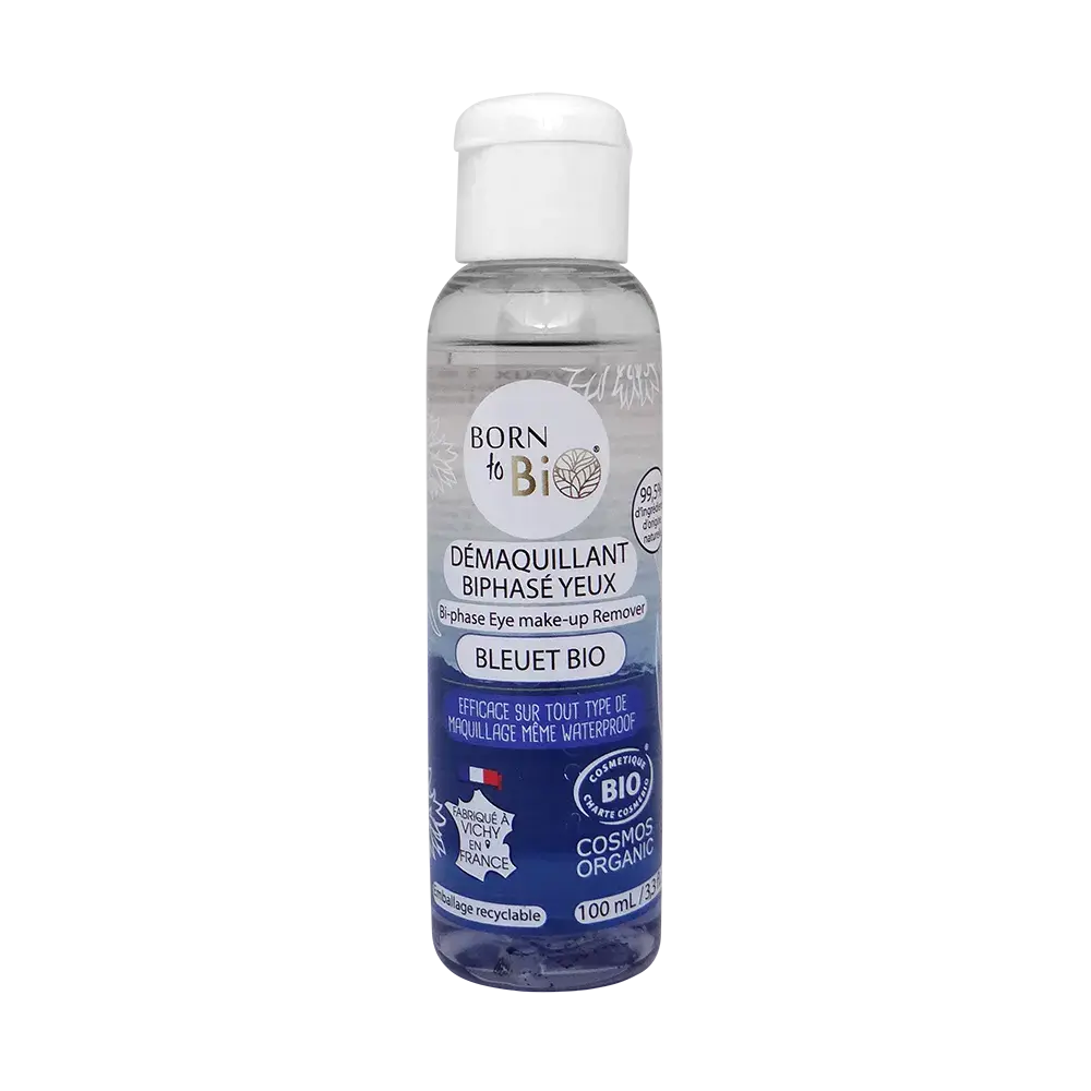 Waterproof Bi-Phase Cornflower Eye Makeup Remover - Certified organic Born to Bio