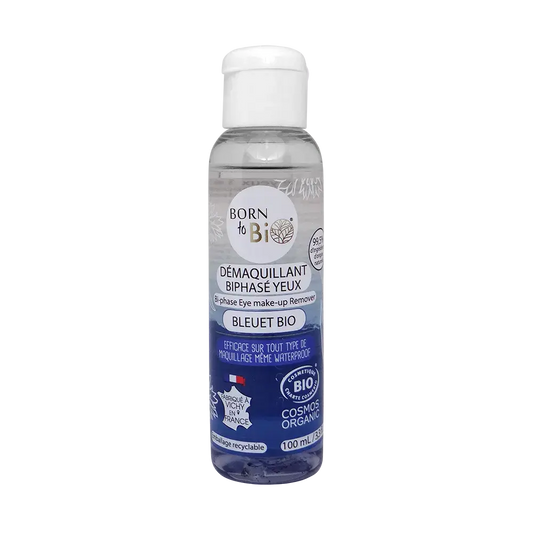 Waterproof Bi-Phase Cornflower Eye Makeup Remover - Certified organic Born to Bio