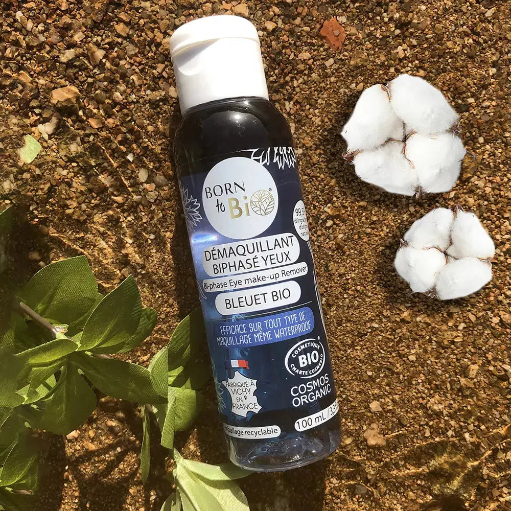 Waterproof Bi-Phase Cornflower Eye Makeup Remover - Certified organic Born to Bio