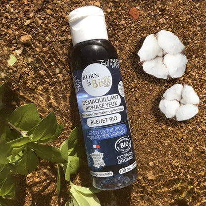 Waterproof Bi-Phase Cornflower Eye Makeup Remover - Certified organic Born to Bio