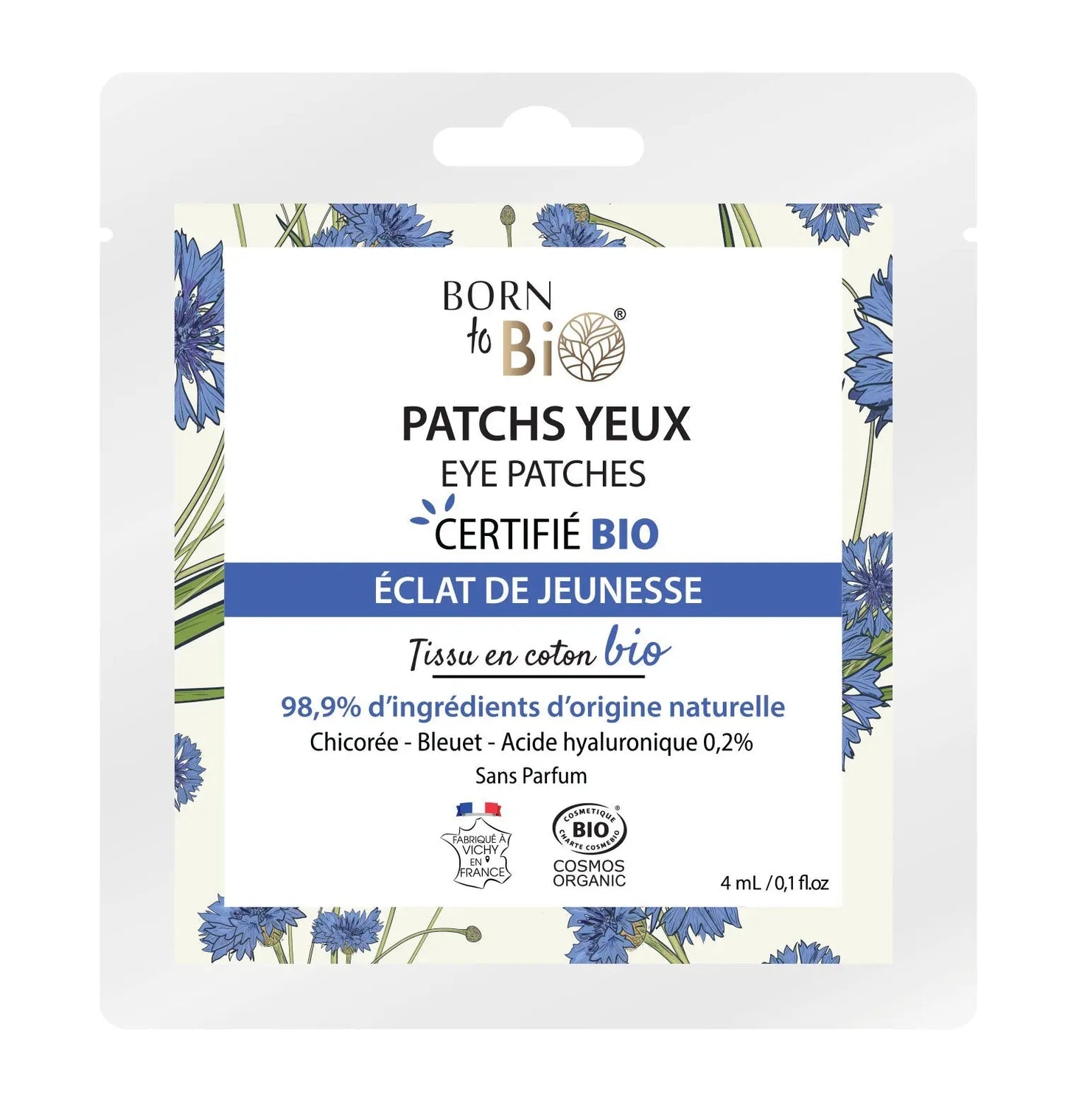 Patchs pour les yeux Éclat de Jeunesse en coton - Certifiés Bio Born to Bio