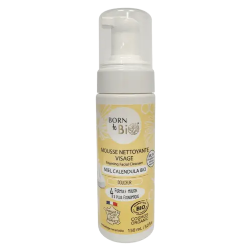 Mousse Nettoyante Visage Miel Calendula - Certifiée Bio Born to Bio