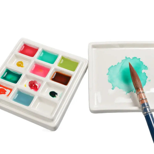 Porcelain 12-Segment Square Paint Palette Box Cashymart