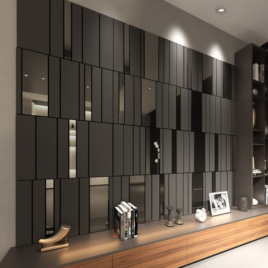 Dark Grey and Silver Stripes 3D Wall Panels-1