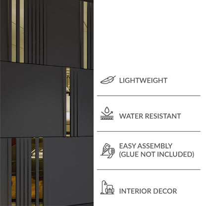 Modular Dark Grey and Gold Mirror Wall Panels-2