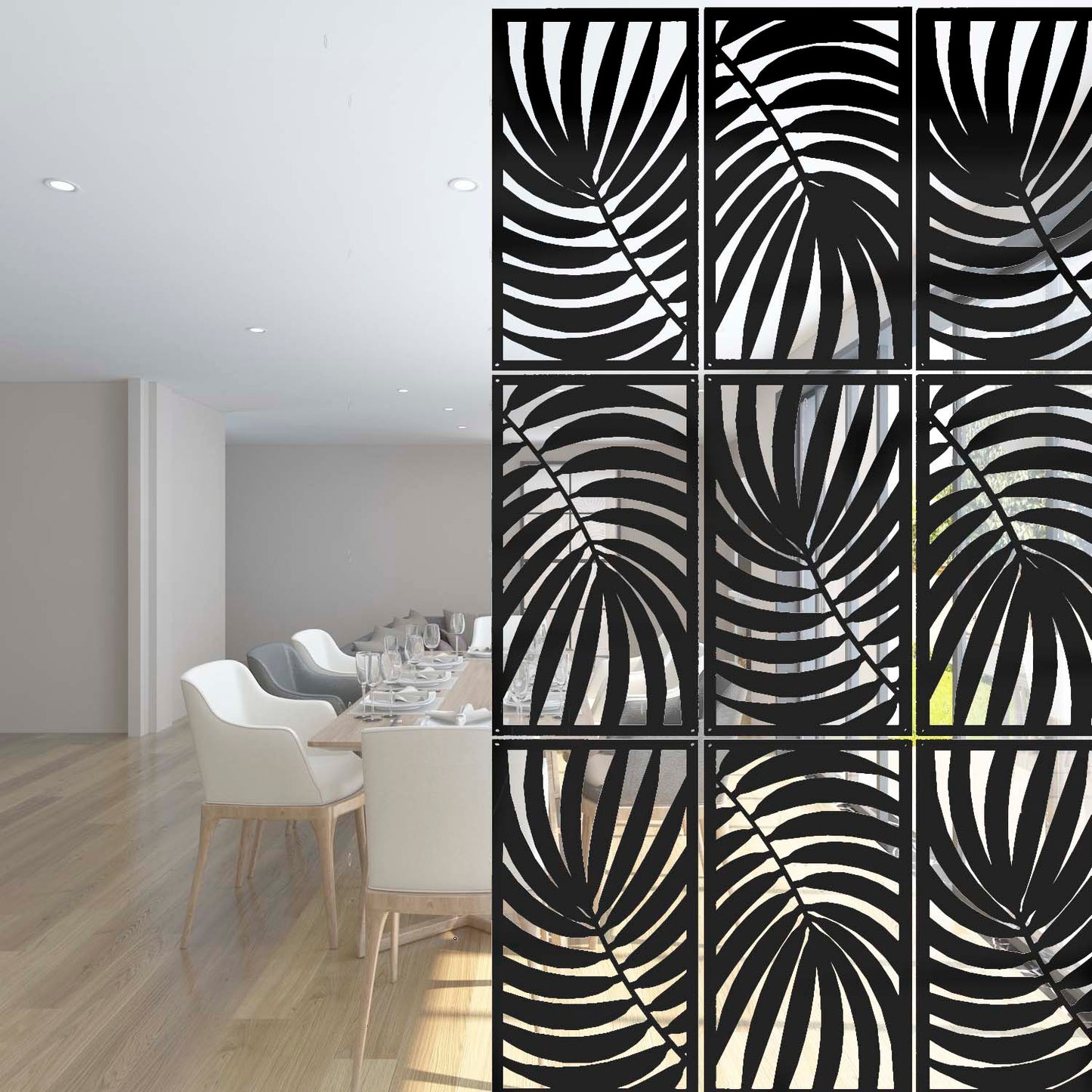 Palm Leaves Suspended Room Divider-2