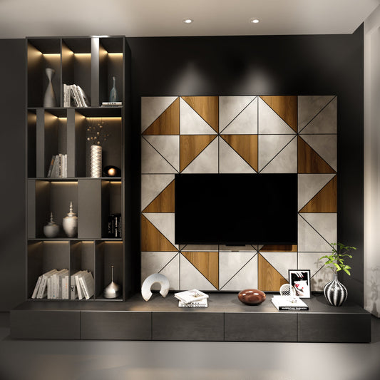 Dark Wood and Concrete Decorative Panels-0