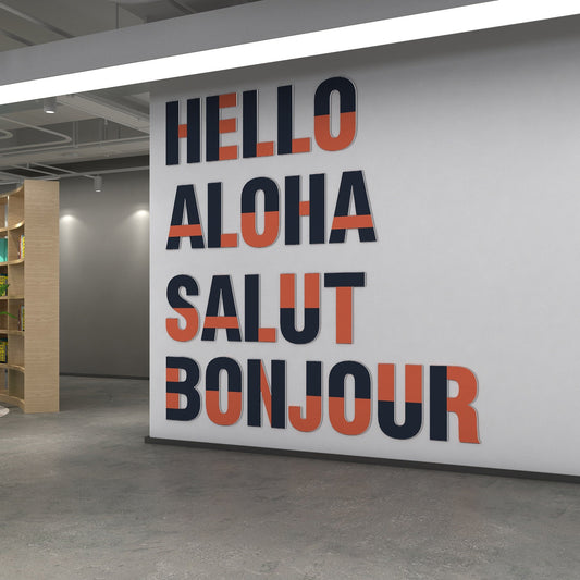 Hello Multi-language 3D Office Wall Decor-0