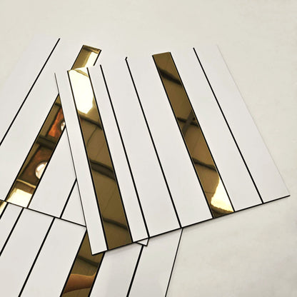 White and Gold Squares 3D Wall Panels-1
