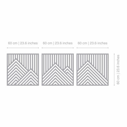 Triptych Mountains 3D Wall Art-2