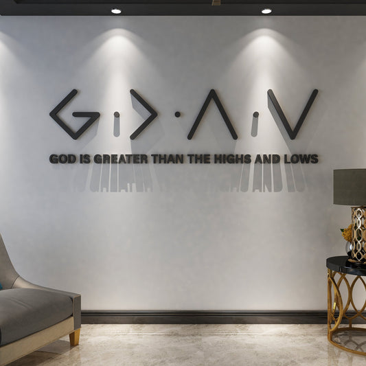 God is Greater than the Highs and Lows 3D Wall Decor-0