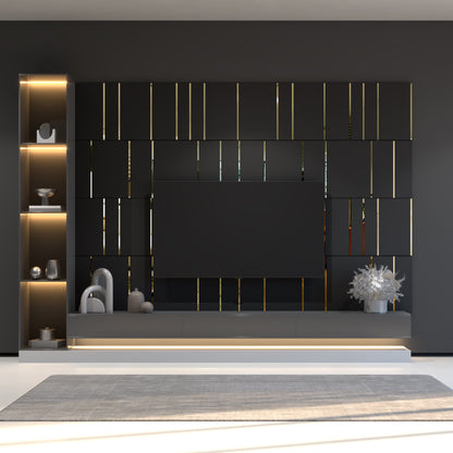 Black & Gold Mirror Wall Panels-0
