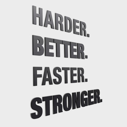 Harder, Better, Faster 3D Gym Wall Decor-1
