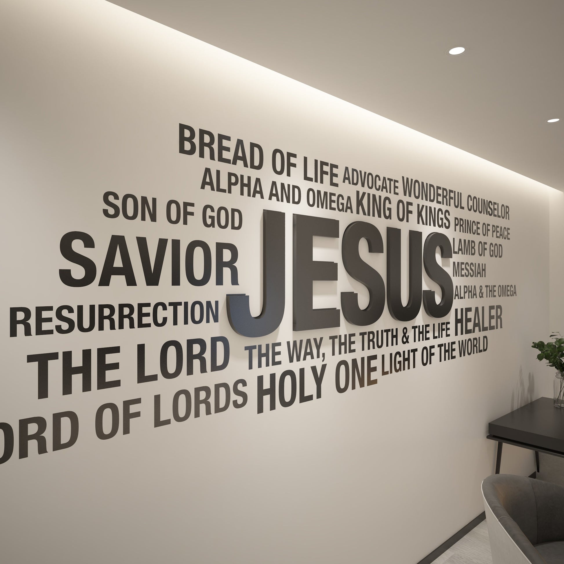 Jesus WordCloud 3D Wall Sign-1